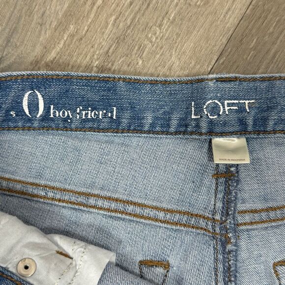 Loft Hand Painted Boyfriend Jeans Blue Multi 0 Ankle Cherry Blossom Custom - Picture 8 of 13